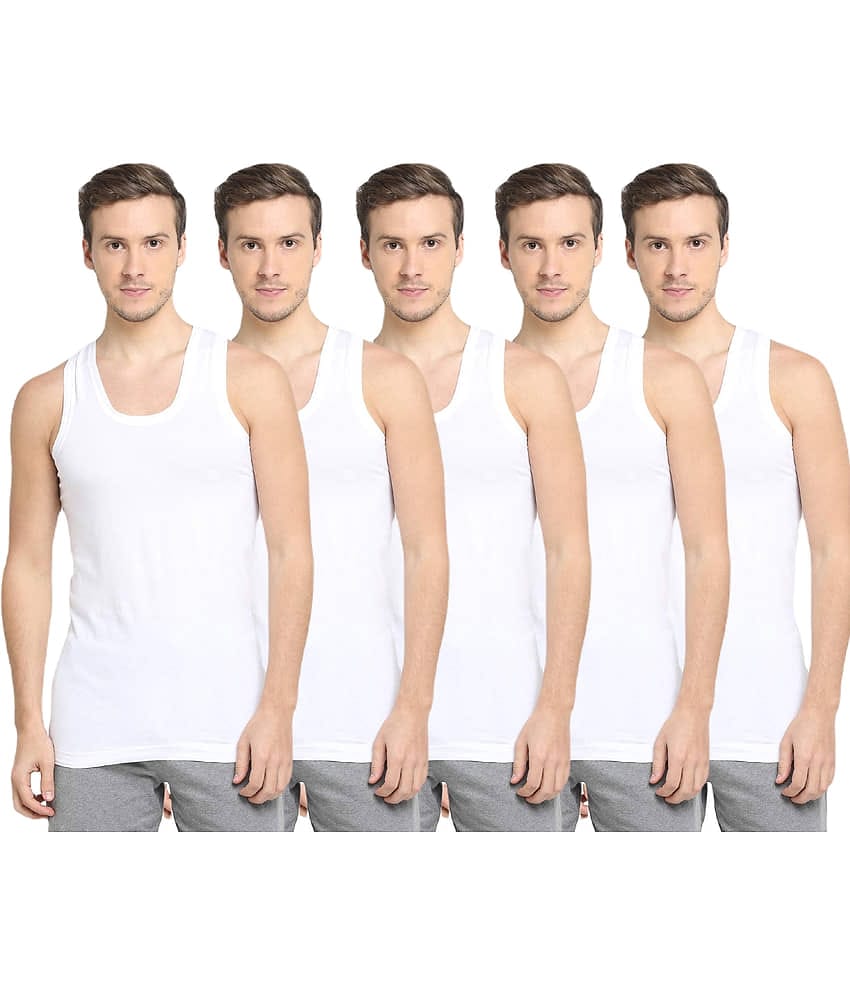 INNERO Pack of 5 Cotton Basic Vest For Men ( Multicolor5 )