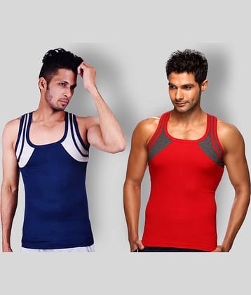 Genx - Multicolor Cotton Men's Vest ( Pack of 2 )