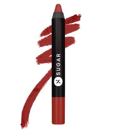 SUGAR Matte As Hell Crayon Lipstick With Free Sharpener - 23 Jessica Day (Dusty Coral) (2.8g)-23 Jessica Day (Dusty Coral) / 2.8g