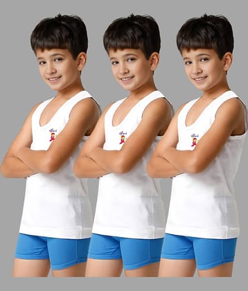 Renox Pack of 3 Boys Cotton Vest ( White )