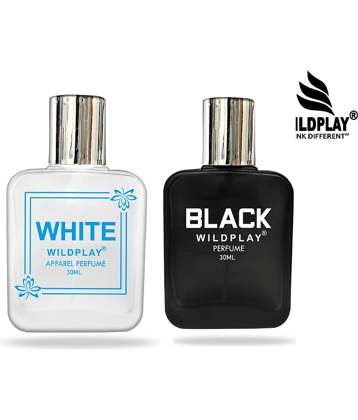 Wildplay Black & White  30ml Each Unisex Perfume Deodorant Spray & Perfume for Unisex 60 ml ( Pack of 2 )