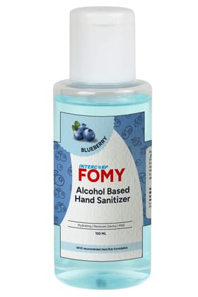 INTERCORP FOMY 75% Isopropyl Alcohol-based Hand Rub Sanitizer and Disinfectant, 100 ml (Blueberry)