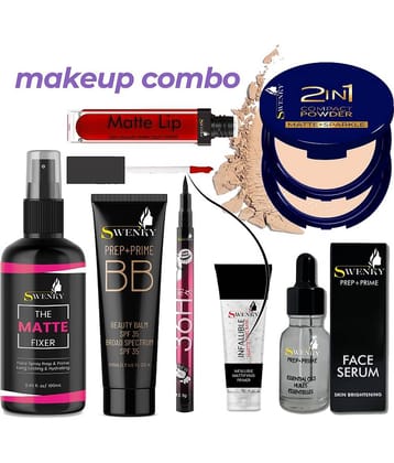 Swenky Quick Glam Makeup Kit Travel-Friendly Essentials (Pack of 7)