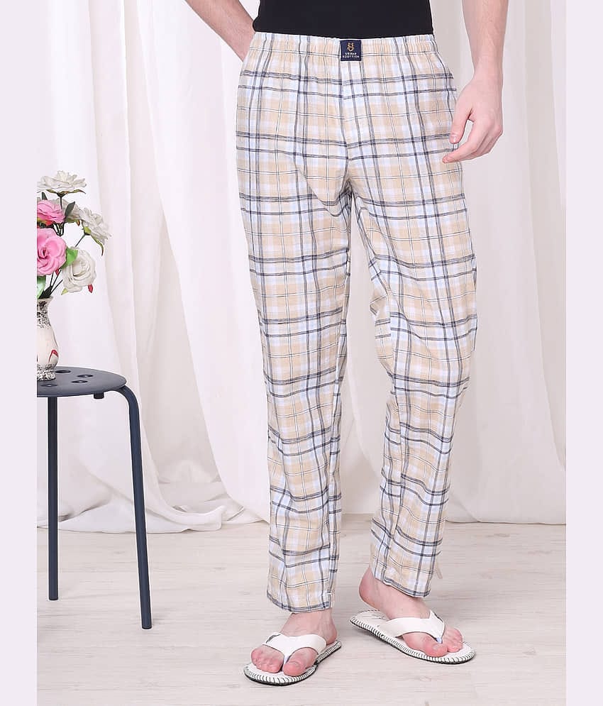 URBAN SCOTTISH Pack of 1 Pyjama For Men's ( Beige )
