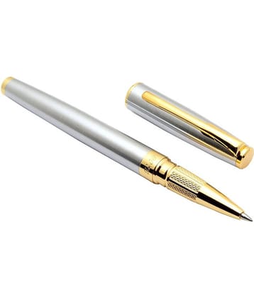 Srpc Dikawen 8075 Steel Body Rollerball Pen Golden Trims Blue Refill