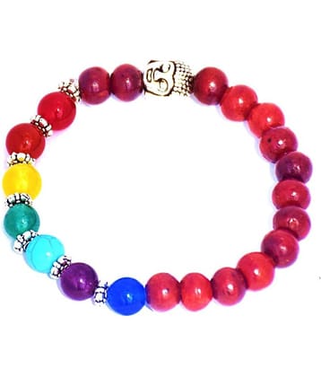 7 chakra balancing Healing yoga Bracelet with 100% Original Red Chandan wood Beads/Exclusive/To Energised Seven chakra Of Human body And Heal the body Healing stone Bracelet reiky crystal
