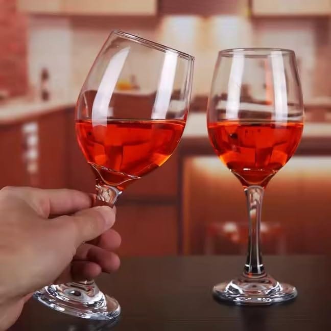 Stylish Curve Wine Glass Elegant Bar Glassware for Champagne Glass Water,Beer, Drinks and Cocktails and Mixed Drinks Glass and Unique Long Champ Wine Glass (240 ML)