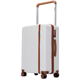 Timus Starlite 68 cm Premium Wide Handle Polycarbonate Trolley Bag (59L) with TSA Lock (Ivory)