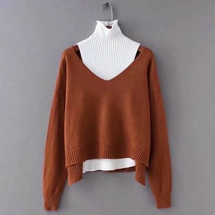 Beck High Neck Pullover-Rust / XS