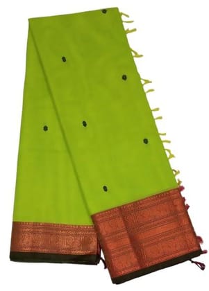 Women's Chettinad Cotton Sarees - 80s count Elegant Zari Annam Border Putta Saree