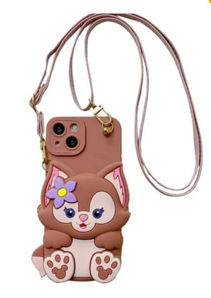 Valentine - 3D Fox Cartoon Crossbody Wallet iPhone Case iPhone 16 PRO