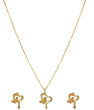 Darshini Designs - Golden Pendant set ( Pack of 1 )