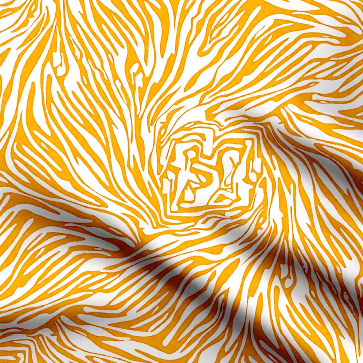 Yellow Aurora Cascade Print Fabric-Cotton