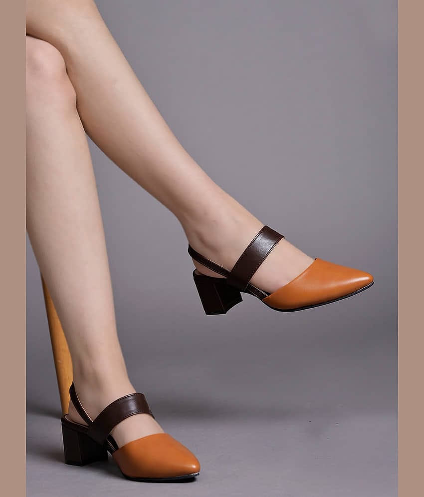 Shoetopia Tan Women's Pumps Heels