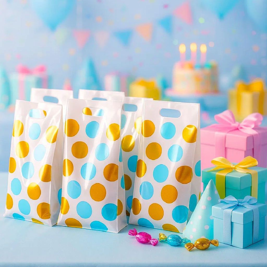 Blue Large Polka Dot Loot Bags - 10PC - Party and Festive Needs | Buy online on ZillyBuy