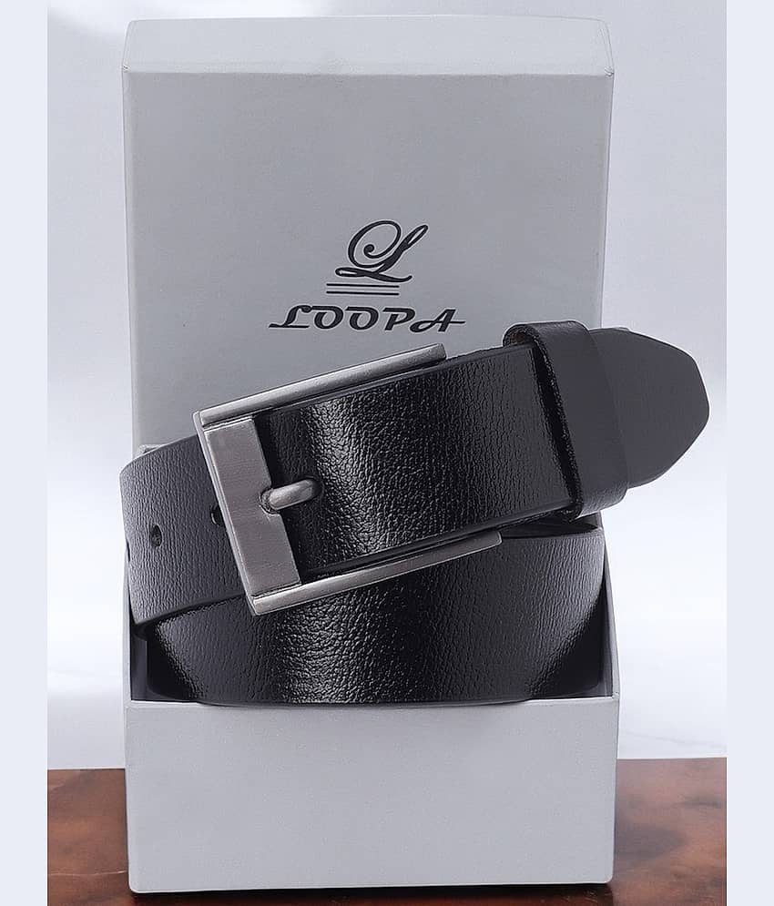 Loopa - Black 100% Leather Men's Formal Belt ( Pack of 1 )