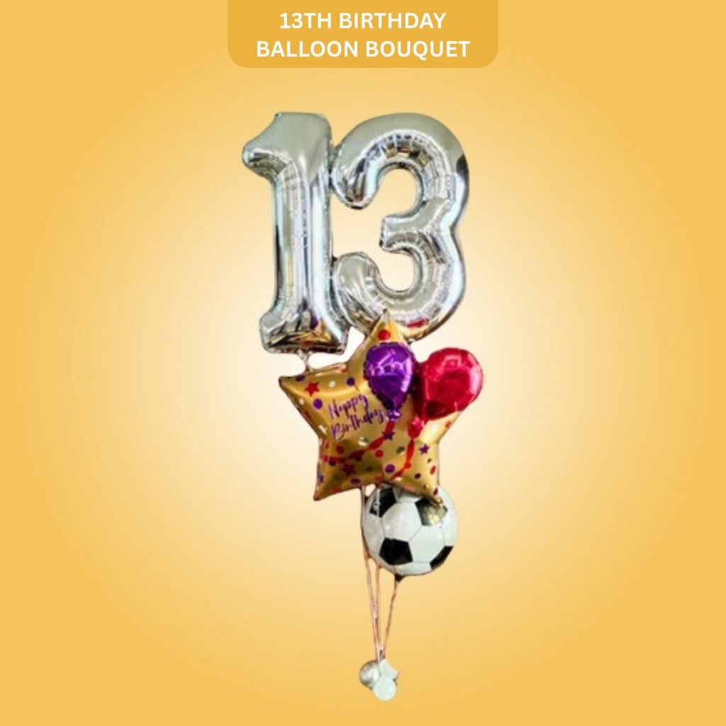 Balloon Bouquet - 13th Birthday (w/ Helium Gas) - Party and Festive Needs | Buy online on ZillyBuy
