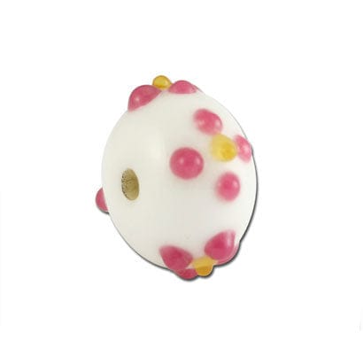 Beadwaala Handmade Fancy Lampwork Glass Beads For Jewelry Making. (Roundel) SFL-340-Per Packet 25 Pcs / 10X18 MM