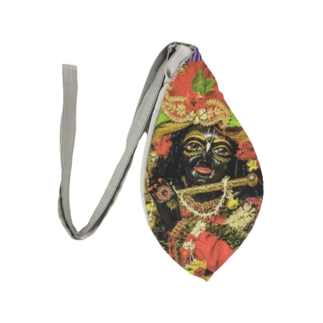 MAYAPURI Krishna Printed Chanting Bag/Gomukhi Japa Bag with Zip Pocket and Saskhi Mala Counter