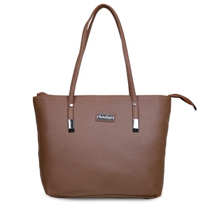 Jothi Lira Premium Womens Handbag | Multi-Compartment Synthetic Leather Tote | Mosaic Leather Texture | Matte Finish | Lightweight & Spacious | Brown