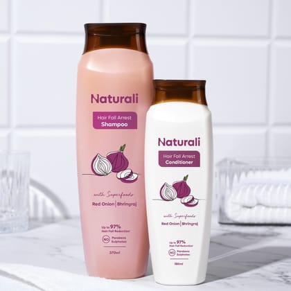 Naturali Hair Fall Arrest Shampoo + Hair Fall Arrest Conditioner-370ml+180ml