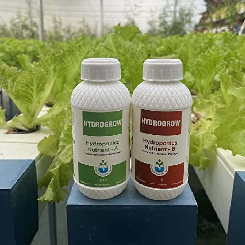 Garden Genie Hydroponic Nutrient A&B Liquid - 500 Ml | Npk, Macro & Micro Nutrients For Plants | Balanced Plant Nutrition, Ideal for Vertical Farming | 50 Liter Nutrient Solution, Liquid