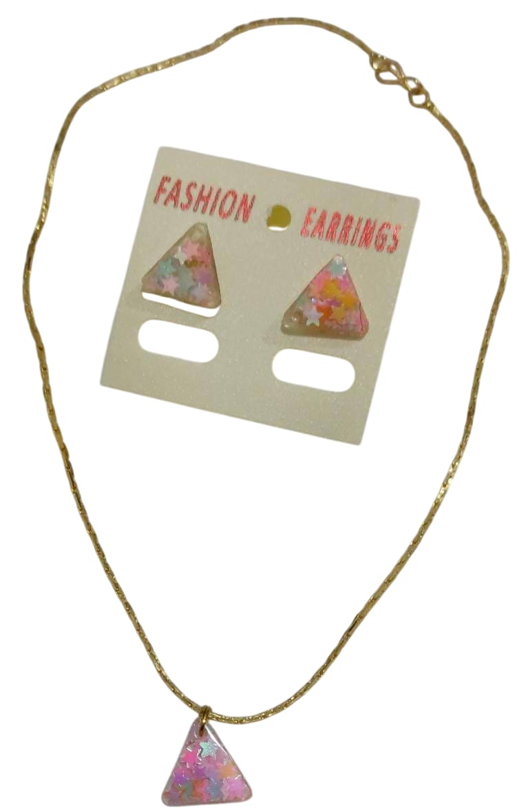 Handcrafted Resin Flower Pendant Set - Customizable Boho Jewelry