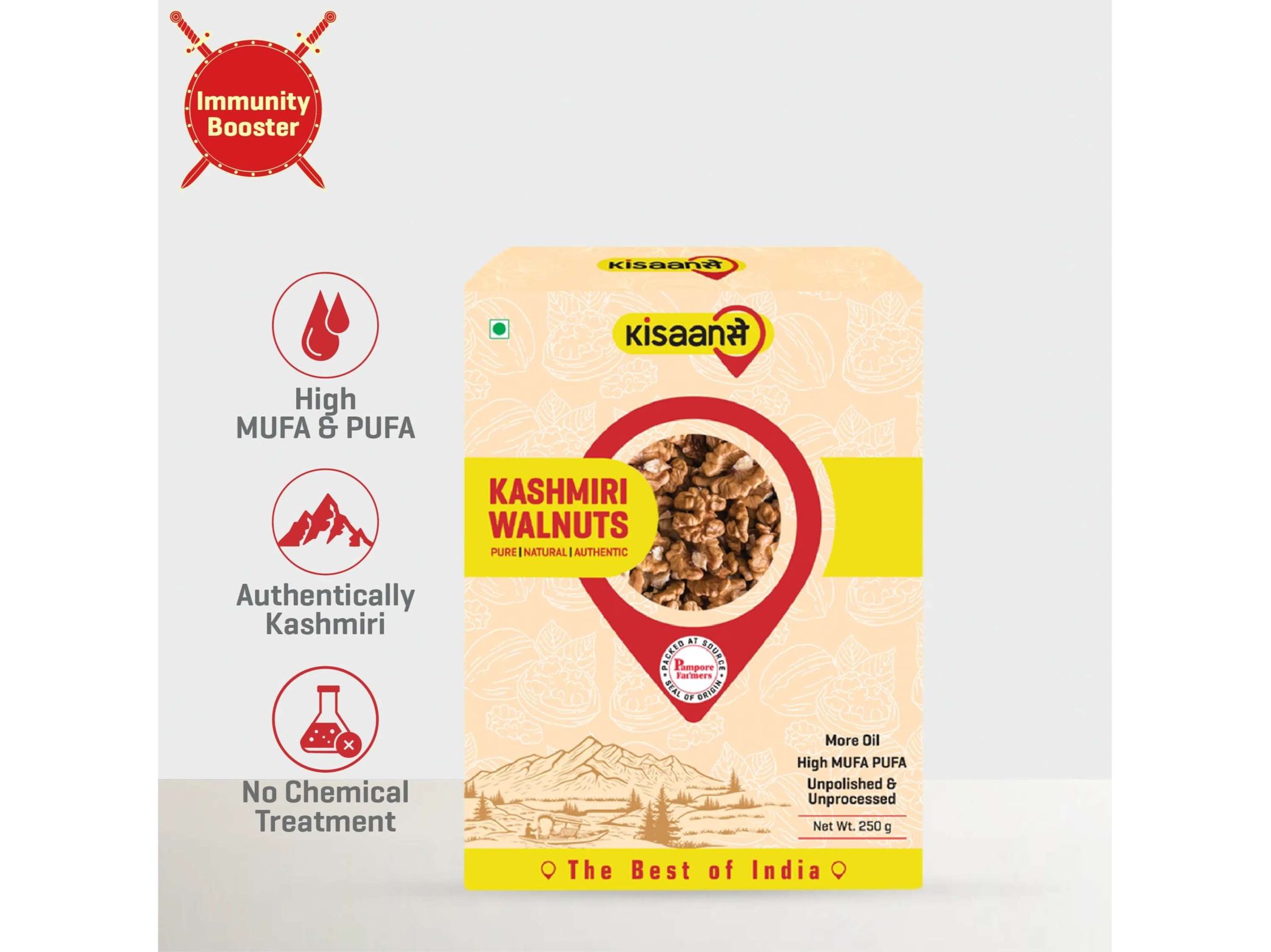 KisaanSay Kashmiri Walnuts - 250 Gram