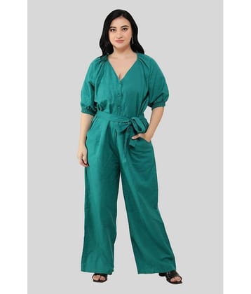 NUEVOSDAMAS - Green Cotton Blend Regular Fit Women's Jumpsuit ( Pack of 1 )