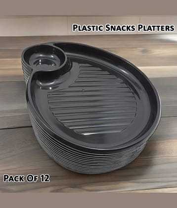 Inpro 12 Pcs Plastic Black Platter