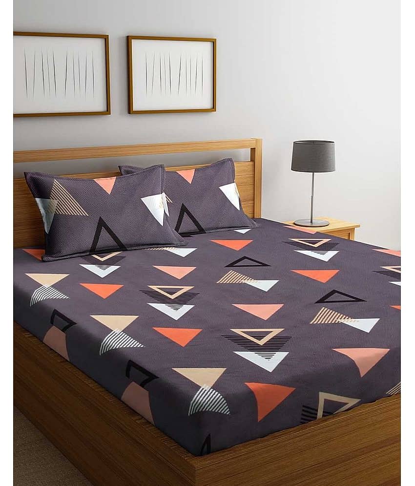 Home Sizzler Microfiber Double Bedsheet ( Grey )