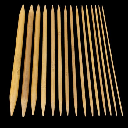 Double Side Bamboo Knitting Needles (10 Sizes, 2 MM to 10 MM) 8 Inch Long For Yarn Crochet Sweater Sewing-10 Sizes (2 MM to 10 MM)