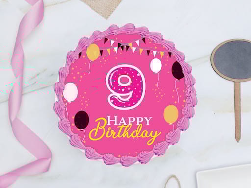 9th Birthday Photo Cake