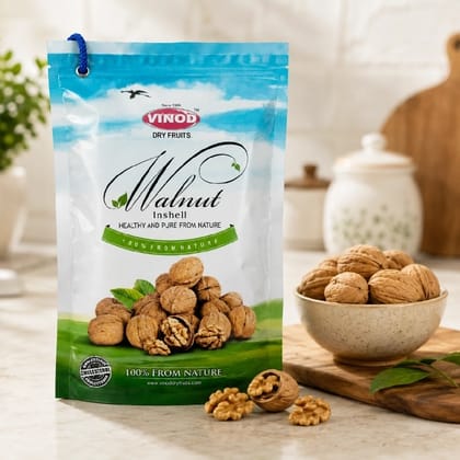 Vinod Dry Fruits Premium Inshell Walnuts500g Sabut Akhrot - 1 unit Vinod Dry Fruits Premium Inshell Walnuts500g Sabut Akhrot - 1 unit