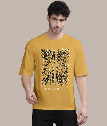 BULLMER Pack of 1 Cotton Blend Oversized Fit Men's T-Shirt ( Off White )