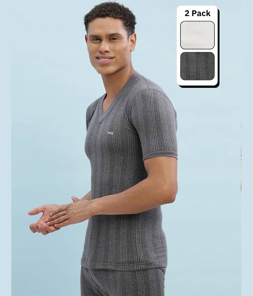 Dollar Ultra Pack of 2 Cotton Blend Thermal Tops For Men's ( Multicolor )