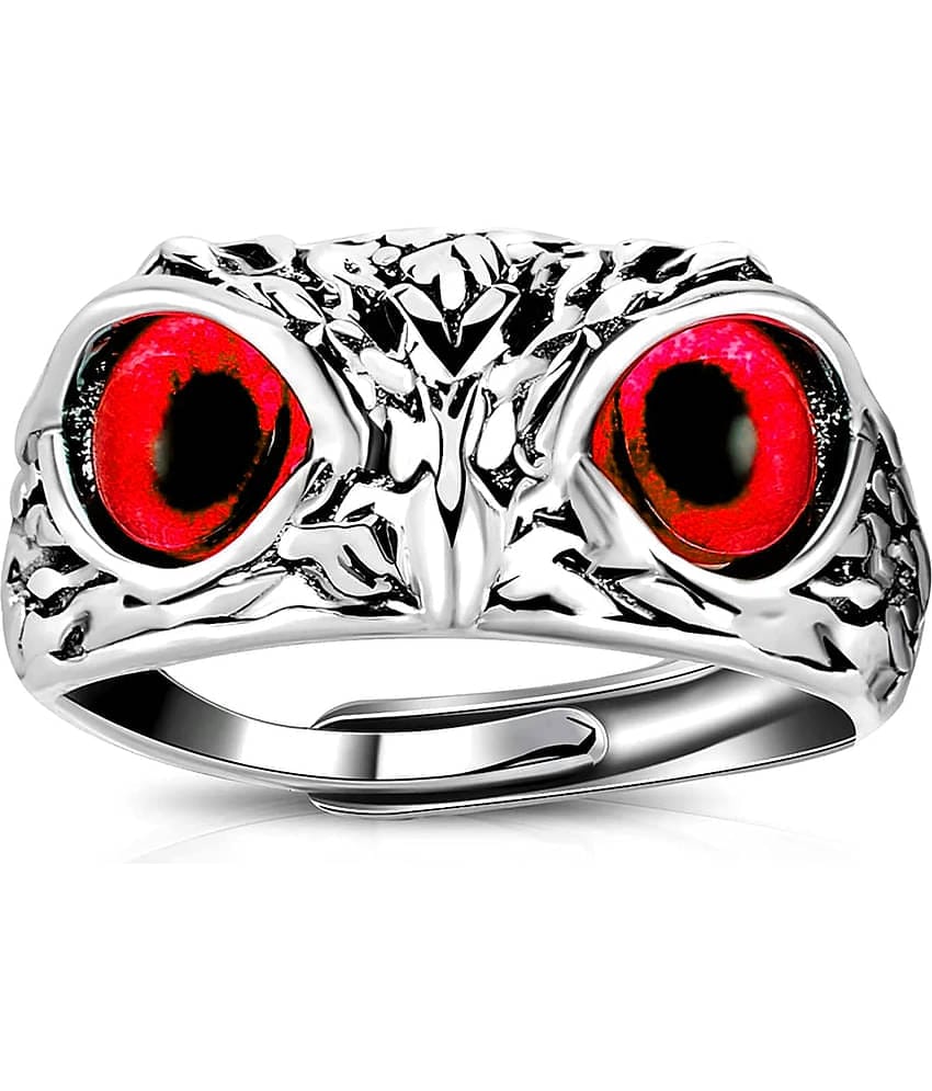 Owl Eye Ring For Men Girls Silver Ring For Boys Adjustable Stylish men Jewellery