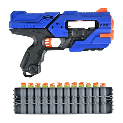 Braintastic Blaster Shots Soft Foam Dart Gun Toy for Kids with 12 Darts Manual Action Shooter Indoor Outdoor Play Toy for Boys Girls Age 6 Years and Above