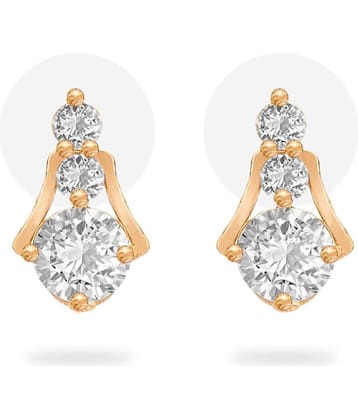 LUV FASHION Golden Stud Earrings ( Pack of 1 )