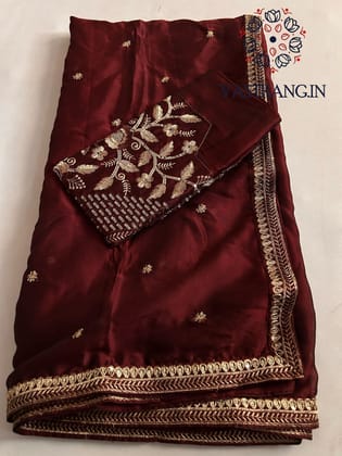 Latest Maroon Color Partywear Rangoli Silk Embrodiered Sequence Work Fancy Designer Saree With Blouse
