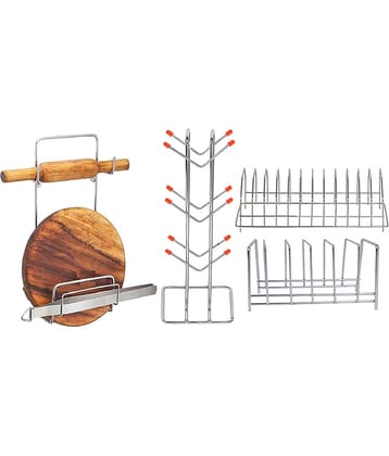 OC9 Silver Stainless Steel Dish Racks ( Pack of 4 )