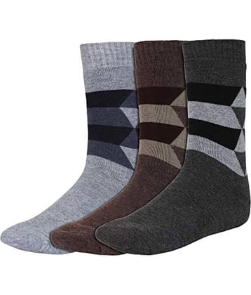 Creature - Woollen Men's Printed Multicolor Mid Length Socks ( Pack of 3 )