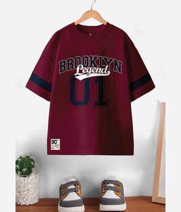 CODEZ Pack of 1 Boys Cotton T-Shirt ( Burgundy )