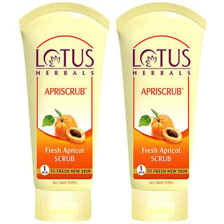 Lotus Herbals Apriscrub Fresh Apricot Scrub  Natural Exfoliating Face Scrub  Chemical Free 100G (Pack Of 2)