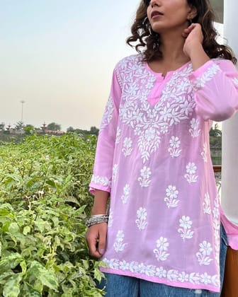 Chikankari short kurti Chikankari short kurti