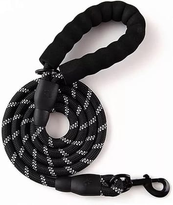 BlingPets Traction Rope Nylon Training Dog Leash Webbing Recall Long Lead Line Pet Reflective Traction Rope Great for Teaching Camping Backyard(Black)
