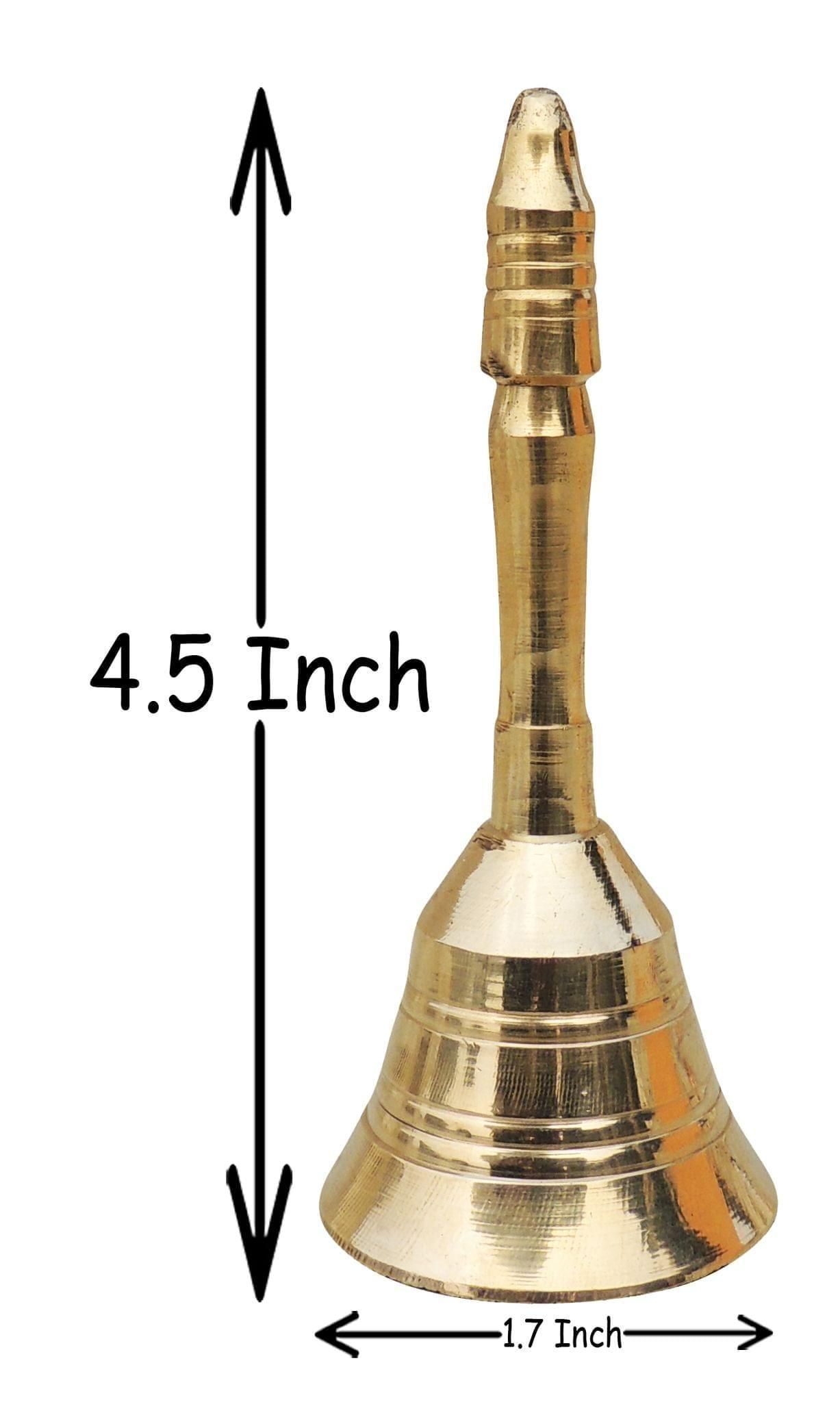 Brass Pooja Hand Bell, Meenar Ganti (1/8)- 1.7*1.7*4.5 inch (F678 C)