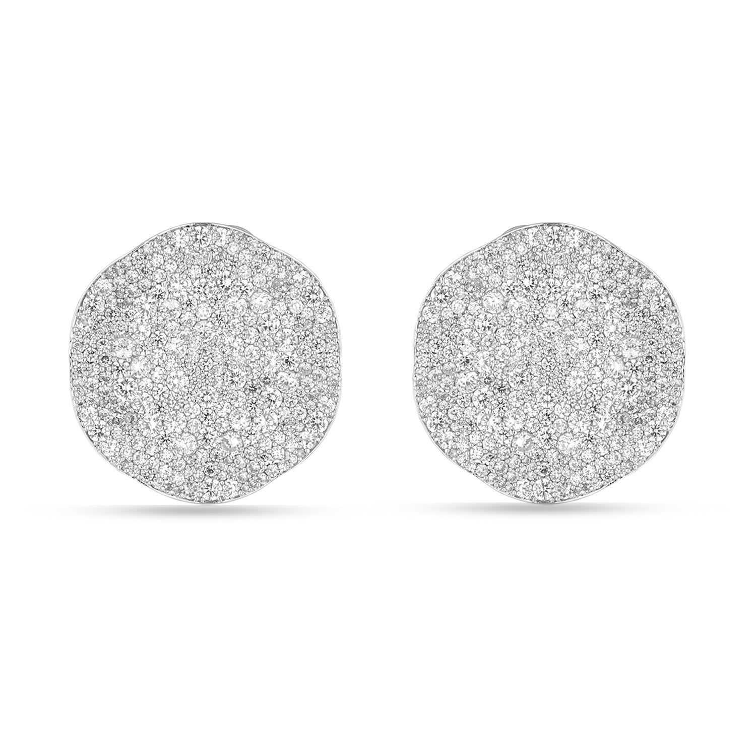 Elissa - CZ stud earrings-Silver