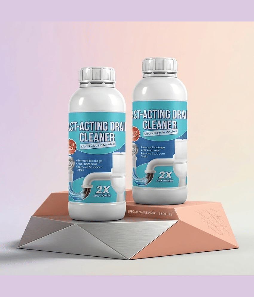 2 pcs Sink & Drain Cleaner Powder | Powerful & Clog Remover Sink Cleaning Powder | Automatic Toilet Blockage Cleaner, Removes Clogs, Blockage in Washbasin, Septic Tank, Sinks, Pipes