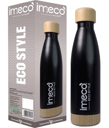 IMECO ECO STYLE Water Bottle - Black Black Stainless Steel Water Bottle 500 mL ( Set of 1 )